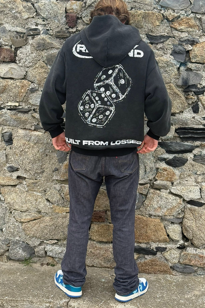 Rebound box fit hoodie with stone wash back