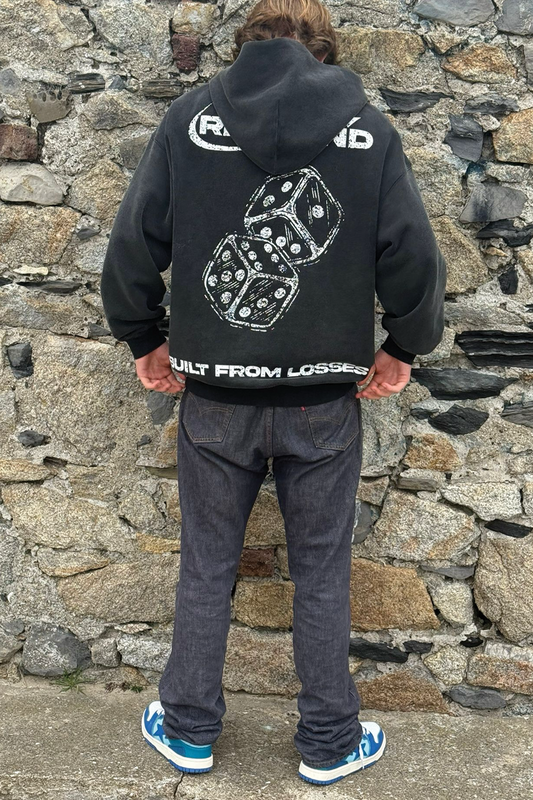 Rebound box fit hoodie with stone wash back